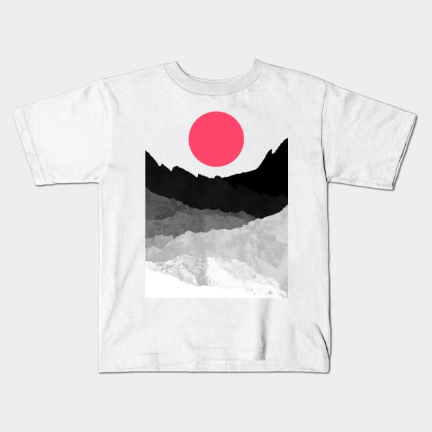 The grey and silver mountains Kids T-Shirt by Swadeillustrations